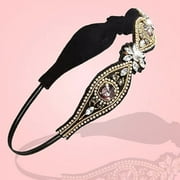 Jiaroswwei Women Gorgeous Rhinestone Beads Headband Elastic Hairband Wedding Hair Accessary